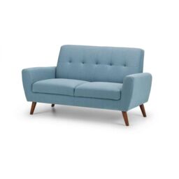 Ashfield Linen Fabric 2 Seater Sofa in Light Blue - thumbnail 2