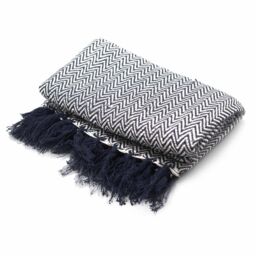 KDMD Boho Comfort Throws - 125x150cm - Navy Zigzag in Black - Size: 125x150 cm - thumbnail 4