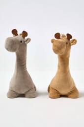 Homescapes Luxury Fabric Giraffe Doorstop Set of 2 in Brown - thumbnail 2
