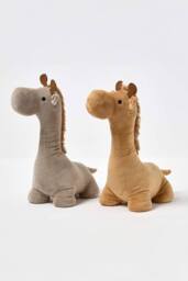Homescapes Luxury Fabric Giraffe Doorstop Set of 2 in Brown - thumbnail 1