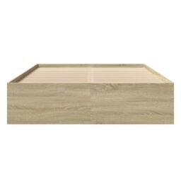 Berkfield Home Bed Frame without Mattress Sonoma Oak 140x190 cm Engineered Wood in Brown - thumbnail 5
