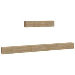 Berkfield Home 4 Piece TV Cabinet Set Sonoma Oak Engineered Wood in Brown - thumbnail 1