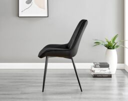 FurnitureboxUK Carson White Marble Effect Dining Table & 6 Pesaro Black Leg Chairs - thumbnail 5