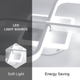 Pheashine Bright LED Acrylic Ceiling Light 40.5cm x 19.5cm x 7.5cm 6500K in White - Size: 40.5 cm x 19.5 cm x 7.5 cm - thumbnail 3