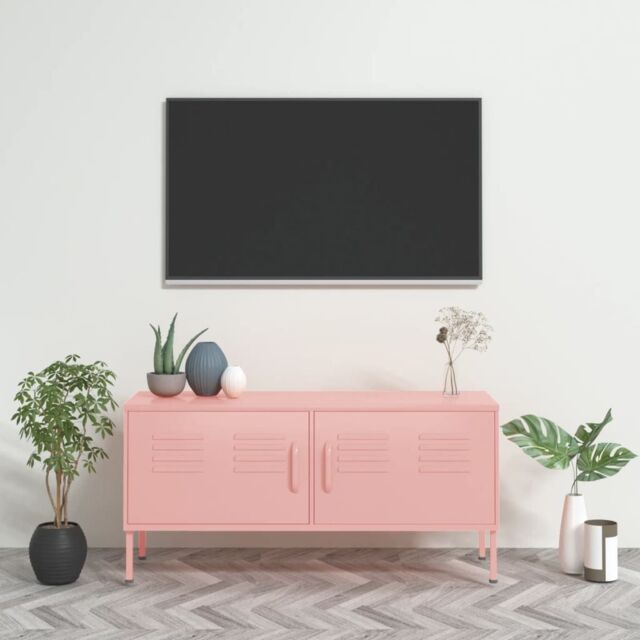 Berkfield Home TV Cabinet Pink 105x35x50 cm Steel - Size: 105 x 35 x 50 cm - image 1