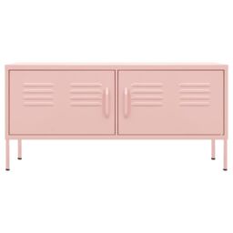 Berkfield Home TV Cabinet Pink 105x35x50 cm Steel - Size: 105 x 35 x 50 cm - thumbnail 3