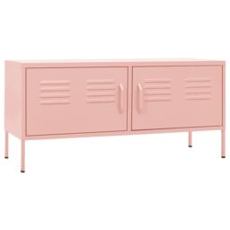 Berkfield Home TV Cabinet Pink 105x35x50 cm Steel - Size: 105 x 35 x 50 cm - thumbnail 2