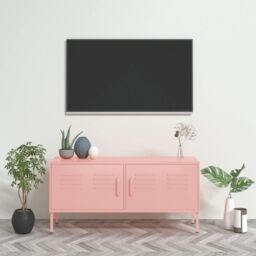 Berkfield Home TV Cabinet Pink 105x35x50 cm Steel - Size: 105 x 35 x 50 cm