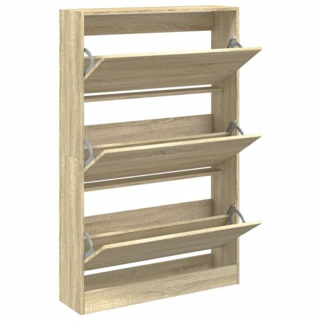Berkfield Home Shoe Cabinet Sonoma Oak 80x21x125.5 cm Engineered Wood in Light Brown