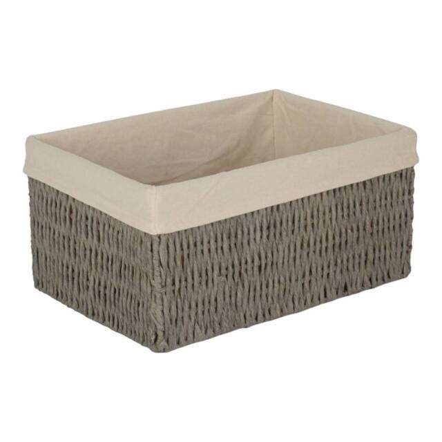 Red Hamper Paper Rope Storage Basket with White Cotton Lining - Size: Small - image 1