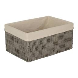 Red Hamper Paper Rope Storage Basket with White Cotton Lining - Size: Small - thumbnail 1