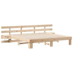 Berkfield Home with Drawer Brown 180 x 200 cm Solid wood in Beige - thumbnail 1