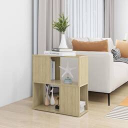Berkfield Home Decorative Book Cabinet Sonoma Oak 60x24x63 cm Engineered Wood in Light Tan - Size: 60 x 24 x 63 cm - thumbnail 6