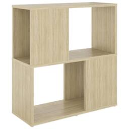 Berkfield Home Decorative Book Cabinet Sonoma Oak 60x24x63 cm Engineered Wood in Light Tan - Size: 60 x 24 x 63 cm - thumbnail 3