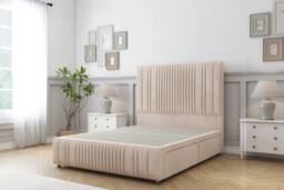 "Comfort Beds The Foxy Naples Divan Base No Drawers - 26"" Headboard-Footboard in Light Sand - Size: Single" - thumbnail 3