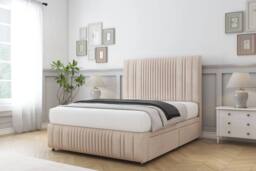 "Comfort Beds The Foxy Naples Divan Base No Drawers - 26"" Headboard-Footboard in Light Sand - Size: Single" - thumbnail 2