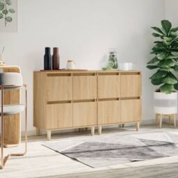 Berkfield Home Sideboards 2 pcs Sonoma Oak 60x35x70 cm Engineered Wood in Brown - Size: 60 x 35 x 70 cm - thumbnail 1