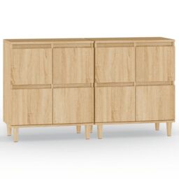 Berkfield Home Sideboards 2 pcs Sonoma Oak 60x35x70 cm Engineered Wood in Brown - Size: 60 x 35 x 70 cm - thumbnail 2
