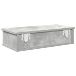 Berkfield Home Wall Shelf with Drawers Concrete Grey 60x25x15 cm Engineered Wood - Size: 60 x 25 x 15 cm - thumbnail 6