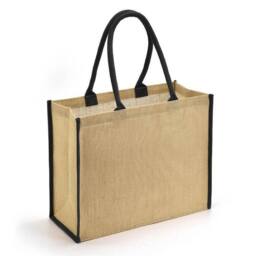 Brand Lab Tipped Jute Shopper in Natural - thumbnail 1