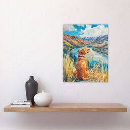 "Artery8 Labrador Colorado Mountain Landscape Dog Lover Wall Art Print in Blue - Size: W18"" x H24""" - thumbnail 4