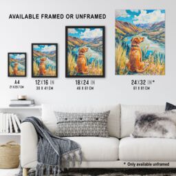 "Artery8 Labrador Colorado Mountain Landscape Dog Lover Wall Art Print in Blue - Size: W18"" x H24""" - thumbnail 3