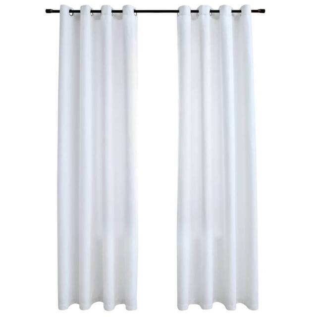 Berkfield Home Blackout Curtains with Metal Rings 2 pcs Off-White 140x245 cm in White - image 1