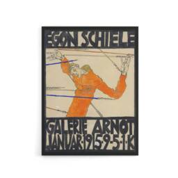 "Artery8 Arnot 1915 Exhibition Poster Ad Canvas Wall Art Print Schiele in Orange - Size: W18"" x H24""" - thumbnail 1
