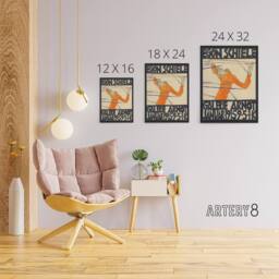 "Artery8 Arnot 1915 Exhibition Poster Ad Canvas Wall Art Print Schiele in Orange - Size: W18"" x H24""" - thumbnail 4