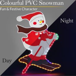 Christow Christmas Snowman Light LED Rope Silhouette Freestanding Decoration - thumbnail 2
