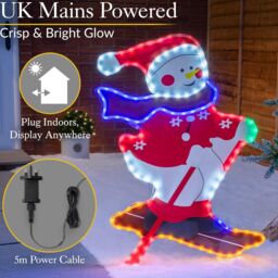Christow Christmas Snowman Light LED Rope Silhouette Freestanding Decoration - thumbnail 4