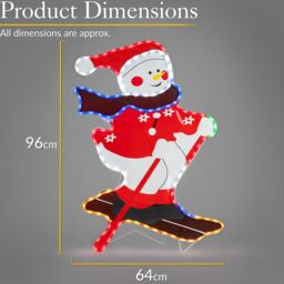 Christow Christmas Snowman Light LED Rope Silhouette Freestanding Decoration - thumbnail 6