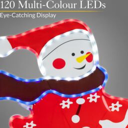 Christow Christmas Snowman Light LED Rope Silhouette Freestanding Decoration - thumbnail 3