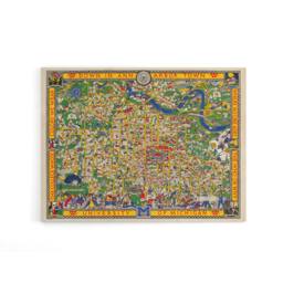 "Artery8 Koessler 1926 Map Michigan University Canvas Wall Art Print - Size: W18"" x H24""" - thumbnail 1