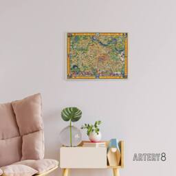 "Artery8 Koessler 1926 Map Michigan University Canvas Wall Art Print - Size: W18"" x H24""" - thumbnail 3