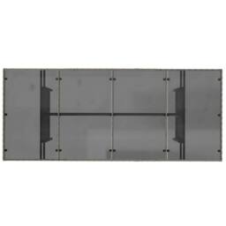 Berkfield Home Garden Table with Glass Top Grey 190x80x75 cm Poly Rattan - Size: 190 x 80 x 75 cm - thumbnail 7