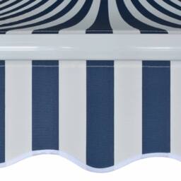 Berkfield Home Folding Awning Manual Operated 500 cm Blue/White in Blue - thumbnail 4