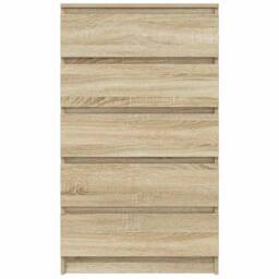 Berkfield Home Drawer Cabinet Sonoma Oak 60x36x103 cm Engineered Wood in Light Tan - Size: 60 x 36 x 103 cm - thumbnail 4