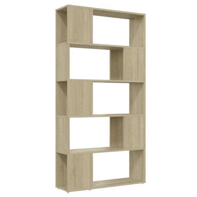Berkfield Home Book Cabinet Room Divider Sonoma Oak 80x24x155 cm Engineered Wood in Light Brown - Size: 80 x 24 x 155 cm - image 1
