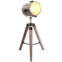 Wyld Haus Vidira Brass Vintage Tripod Table Lamp with Spotlight Head in Bronze - thumbnail 2