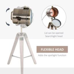 Wyld Haus Vidira Brass Vintage Tripod Table Lamp with Spotlight Head in Bronze - thumbnail 6