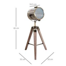 Wyld Haus Vidira Brass Vintage Tripod Table Lamp with Spotlight Head in Bronze - thumbnail 4