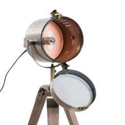 Wyld Haus Vidira Brass Vintage Tripod Table Lamp with Spotlight Head in Bronze - thumbnail 9