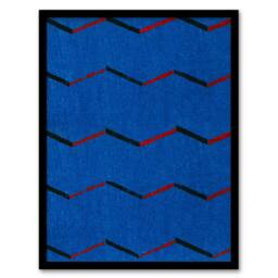 Artery8 Red Blue Zig Zag Textile Pattern Retro Japan Framed Wall Art Print Korin - Size: A4 - thumbnail 1