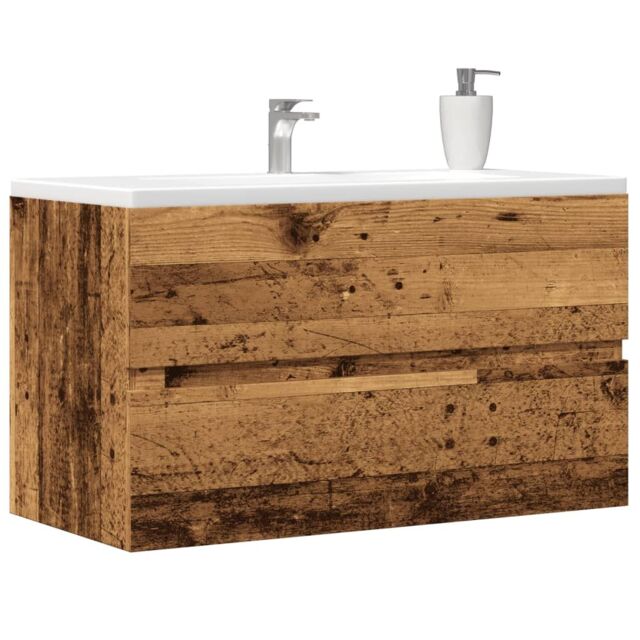 Berkfield Home Sink Cabinet Old Wood 90x38.5x45 cm Engineered Wood in Brown - image 1