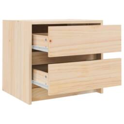 Berkfield Home Beautiful Bedside Cabinet 40x31x35.5 cm Solid Wood Pine in Light Tan - thumbnail 6