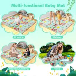 Costway 178 x 148 cm Baby Play Mat Foldable Baby Activity Mat Foam Playpen Mat - thumbnail 7