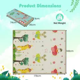 Costway 178 x 148 cm Baby Play Mat Foldable Baby Activity Mat Foam Playpen Mat - thumbnail 2