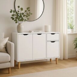 EONLION Modern White Storage Cabinet, Entryway Organizer with Drawers - thumbnail 1