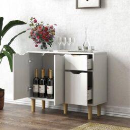EONLION Modern White Storage Cabinet, Entryway Organizer with Drawers - thumbnail 3